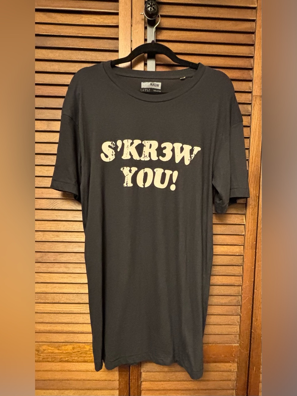 Vintage Original Y2K Era - KR3W Black Tee with Cream Graphic - S'KR3W YOU!